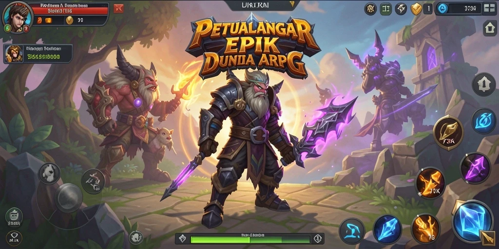 Screenshot utama 73K menampilkan aksi penuh dalam pertempuran ARPG.
