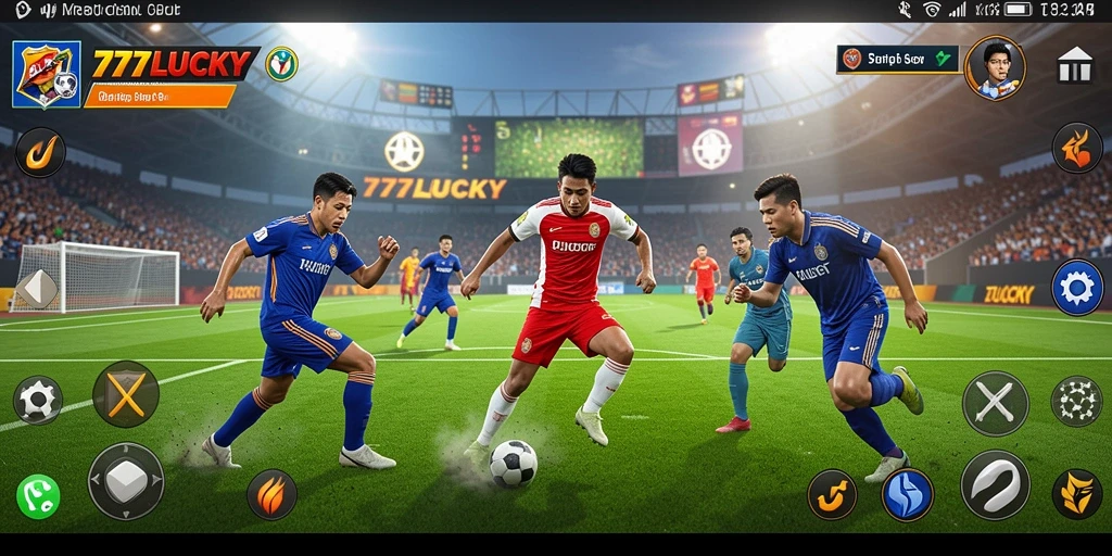 Tangkapan layar 777LUCKY menampilkan aksi seru di lapangan olahraga.