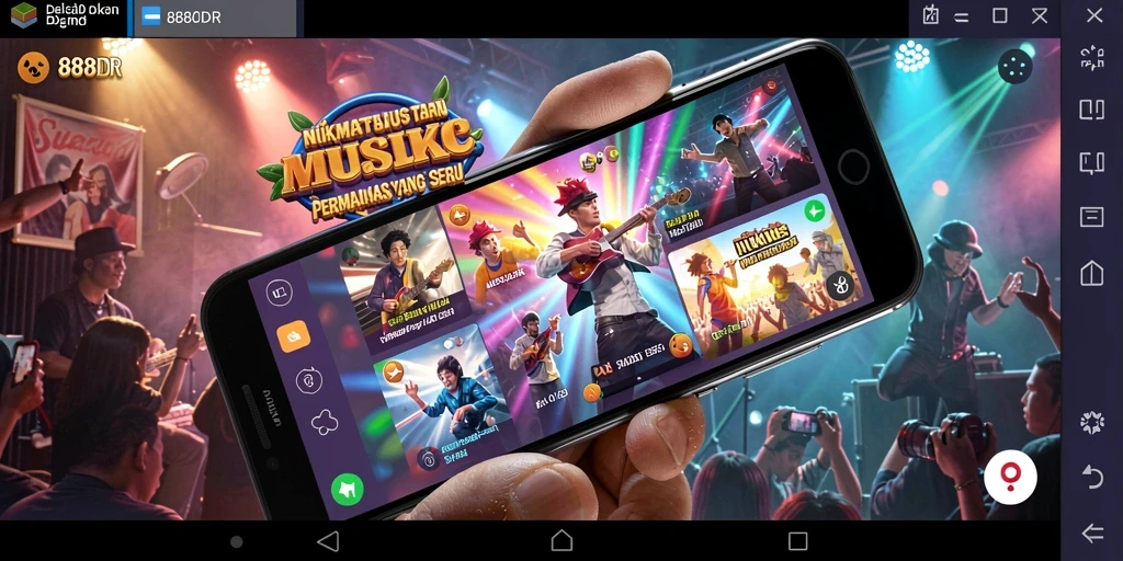 Screenshot gameplay 888IDR dengan tampilan menari dan lagu yang asyik.