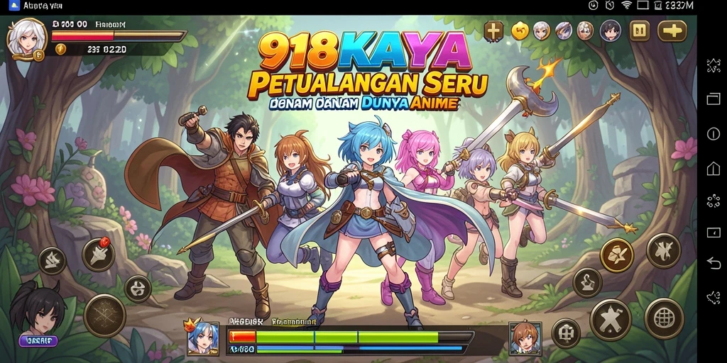 Gameplay 918KAYA menunjukkan petualangan seru dalam dunia anime.