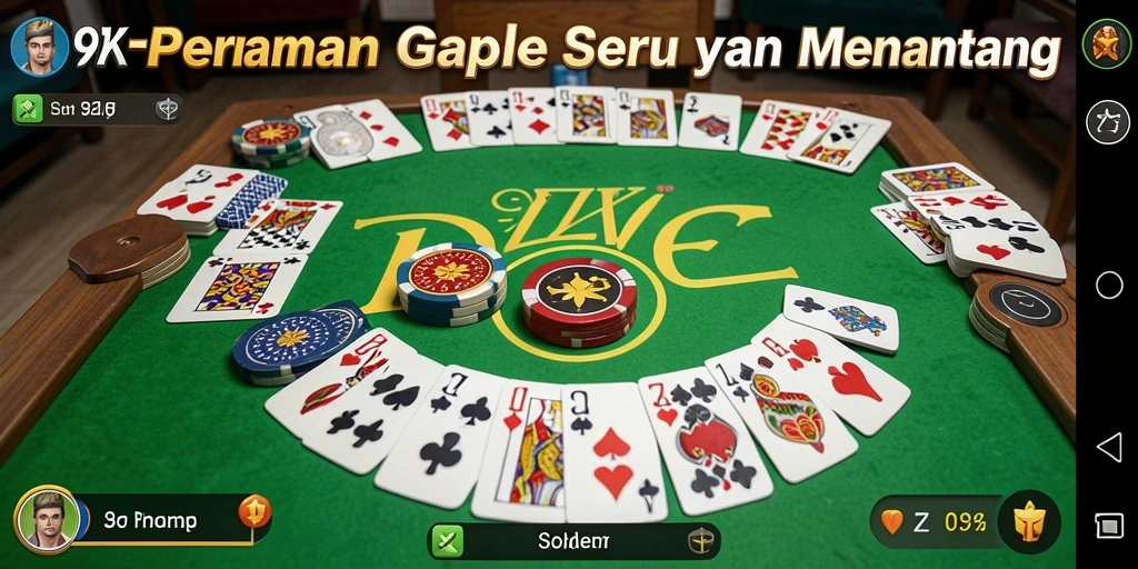 Gameplay seru Gaple di 9ZK yang mengasyikkan.