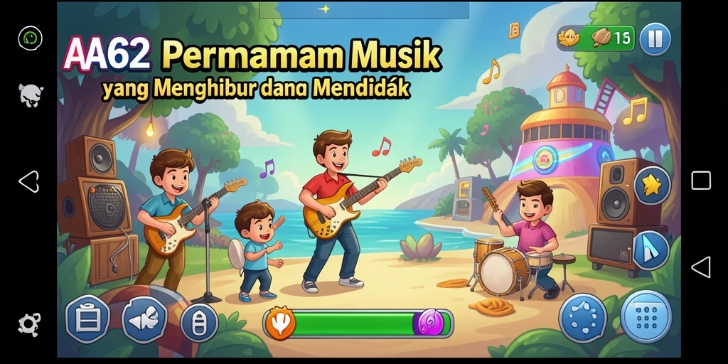 Tampilan gameplay AA62 yang penuh warna dan menarik.