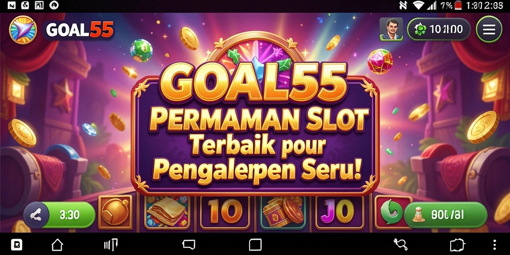 Tampilan gameplay Slot yang menarik dan penuh warna di GOAL55.