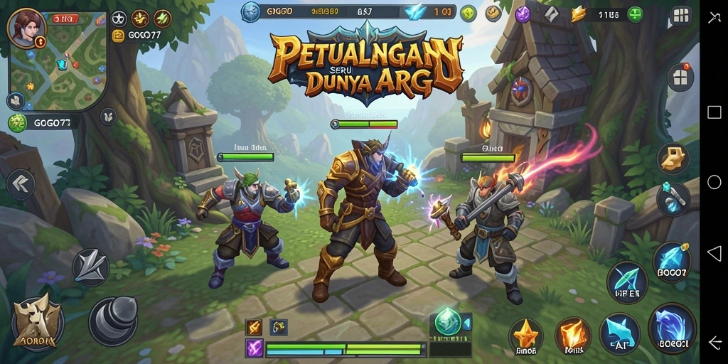 Tampilan gameplay seru GOGO77 di dunia ARPG yang luas.