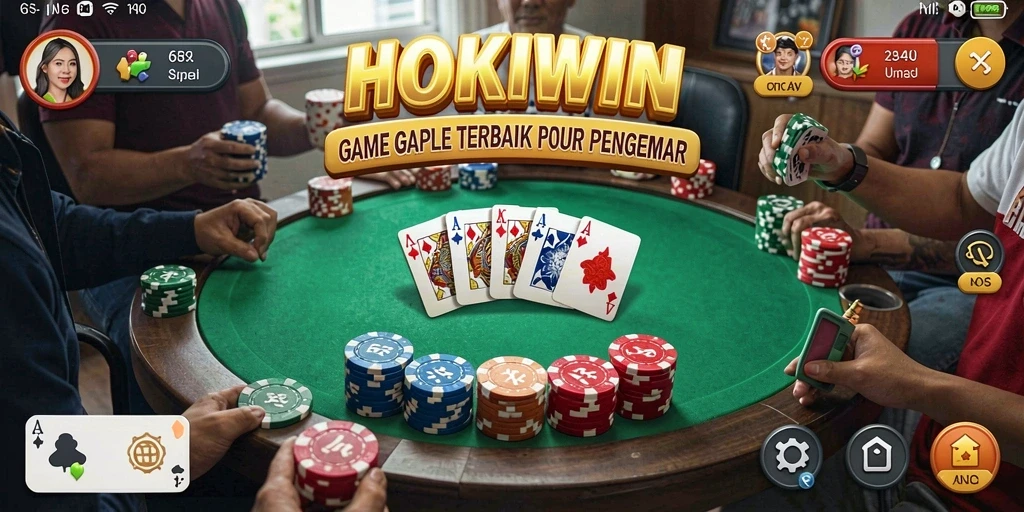 Screenshot gameplay HOKIWIN menampilkan keseruan permainan Gaple.