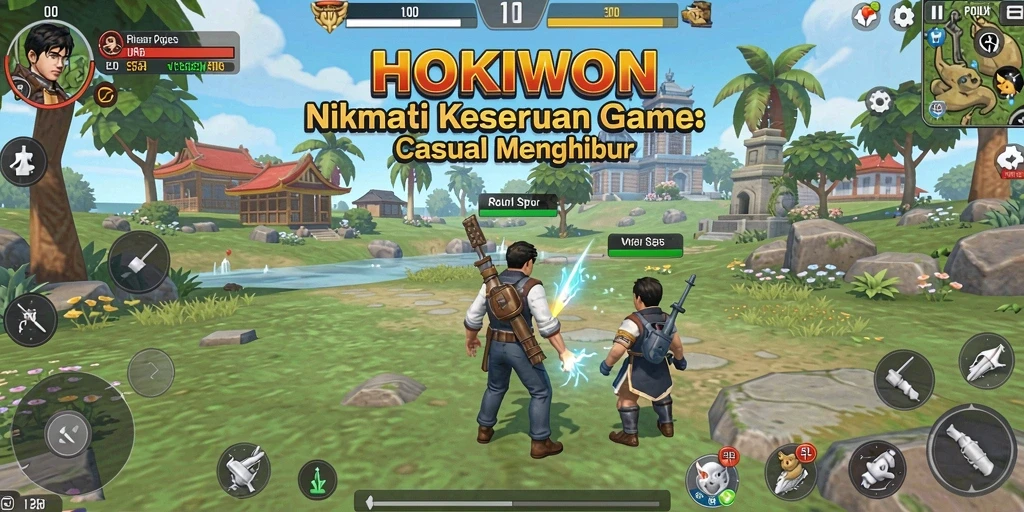 Tampilan seru gameplay HOKIWON yang menghibur dan menantang.