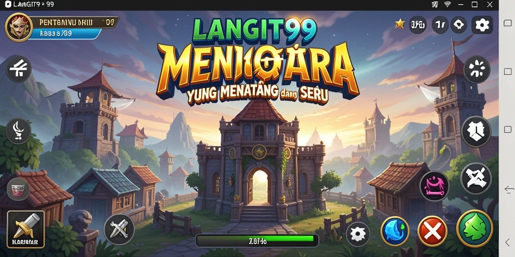 Screenshot LANGIT99 menampilkan aksi seru dalam pertahanan melawan gelombang musuh.
