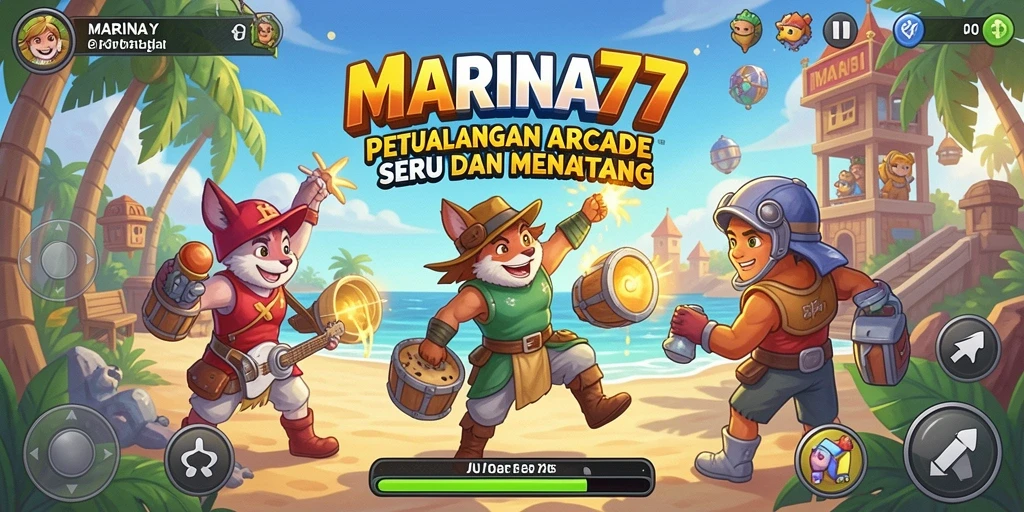 Tampilan gameplay MARINA77 yang penuh warna dan menantang.