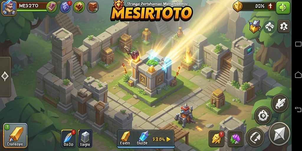 Tangkapan layar gameplay <strong>MESIRTOTO</strong> yang menunjukkan strategi tower defense yang mendebarkan.
