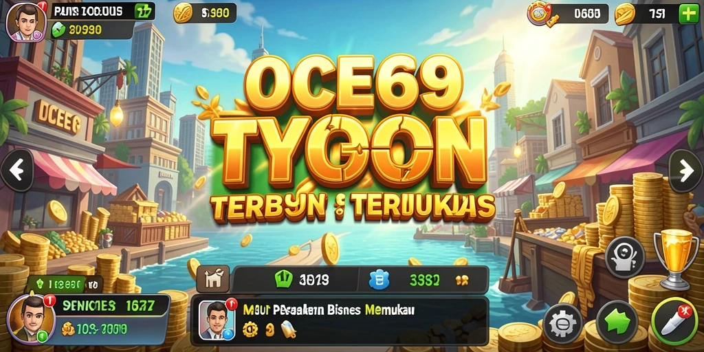 Screenshot gameplay OCE69 yang menunjukkan aktivitas Tycoon yang seru.