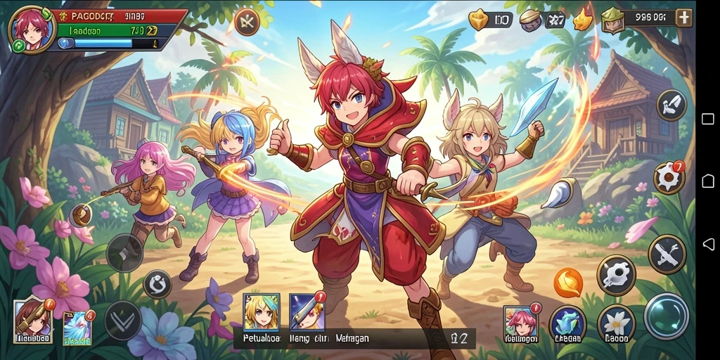 Tampilan menarik dari grafik permainan PAGODA127 yang sesuai tema Anime.