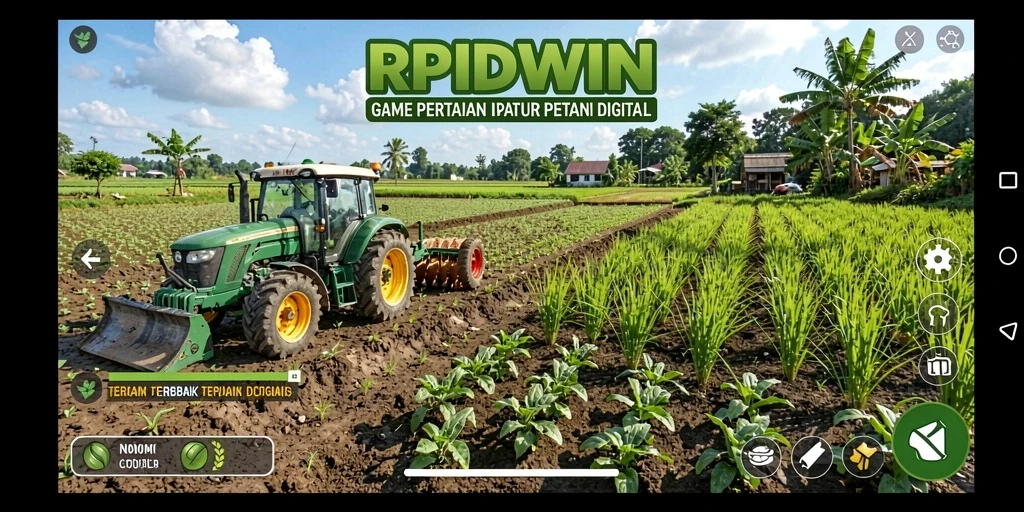 Tampilan gameplay seru di RPIDWIN saat bertani dan merawat hewan.