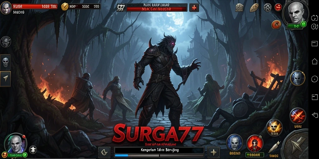 Tampilan gameplay SURGA77 yang menakutkan dan menegangkan.